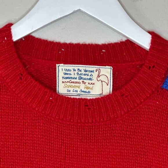 Sandrine Rose The Outsider Oversized L/S Cashmere Blend Sweater Distressed L NWT - Picture 5 of 10